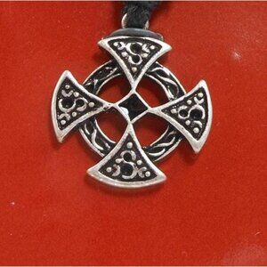 Vintage Celtic Vision Sacred Symbols Cross Necklace Pendant 24 Adjustable Cord